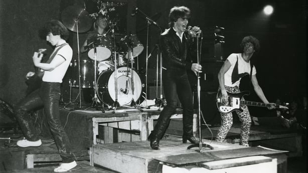 U2 on stage at the Project Arts Centre Dublin in 1978 