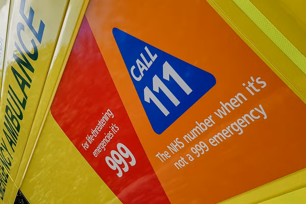 Call 111 - North West Ambulance Service NHS ambulance.