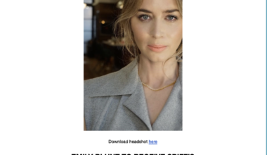 Best Actress: The Emily Blunt Oscar Campaign Begins – Awards Daily