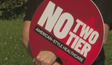 Islanders rally against growing health-care privatization under Alberta's Bill 11