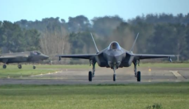 Australian stealth fighters roar over NZ airbase
