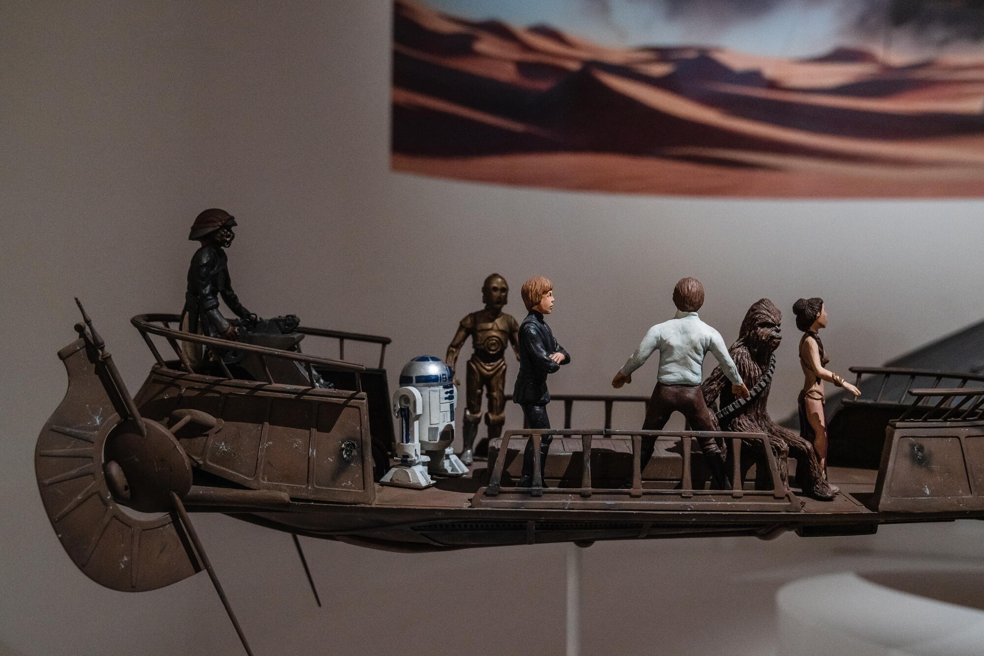 "Star Wars" miniatures in a museum.