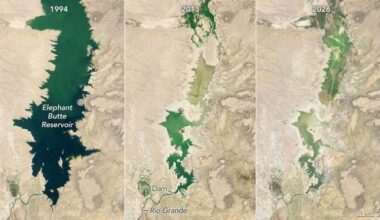 Elephant Butte Reservoir Runs Low Annotated