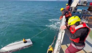 Watch: Teen rescued after clinging to capsized boat for days off Alaska