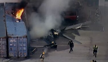 US news helicopter crashes during live shot of bus accident in LA