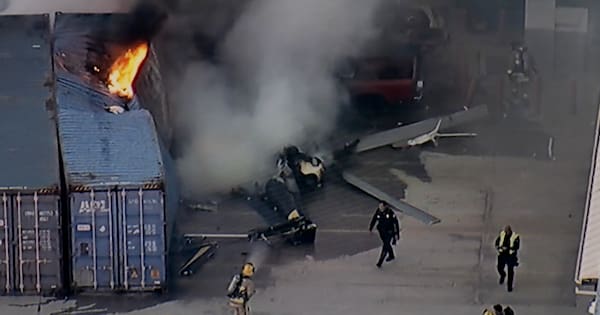 US news helicopter crashes during live shot of bus accident in LA