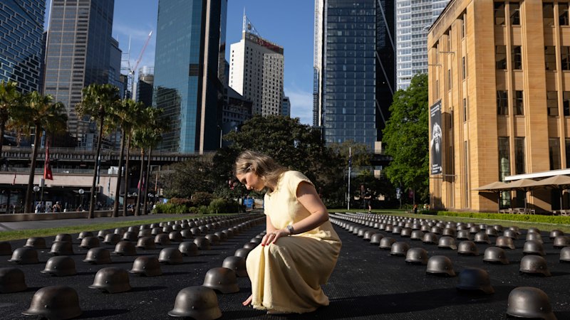 Ai Weiwei Mushrooms: Artist unveils 500 cast-iron combat helmets at Sydney’s Museum of Contemporary Art