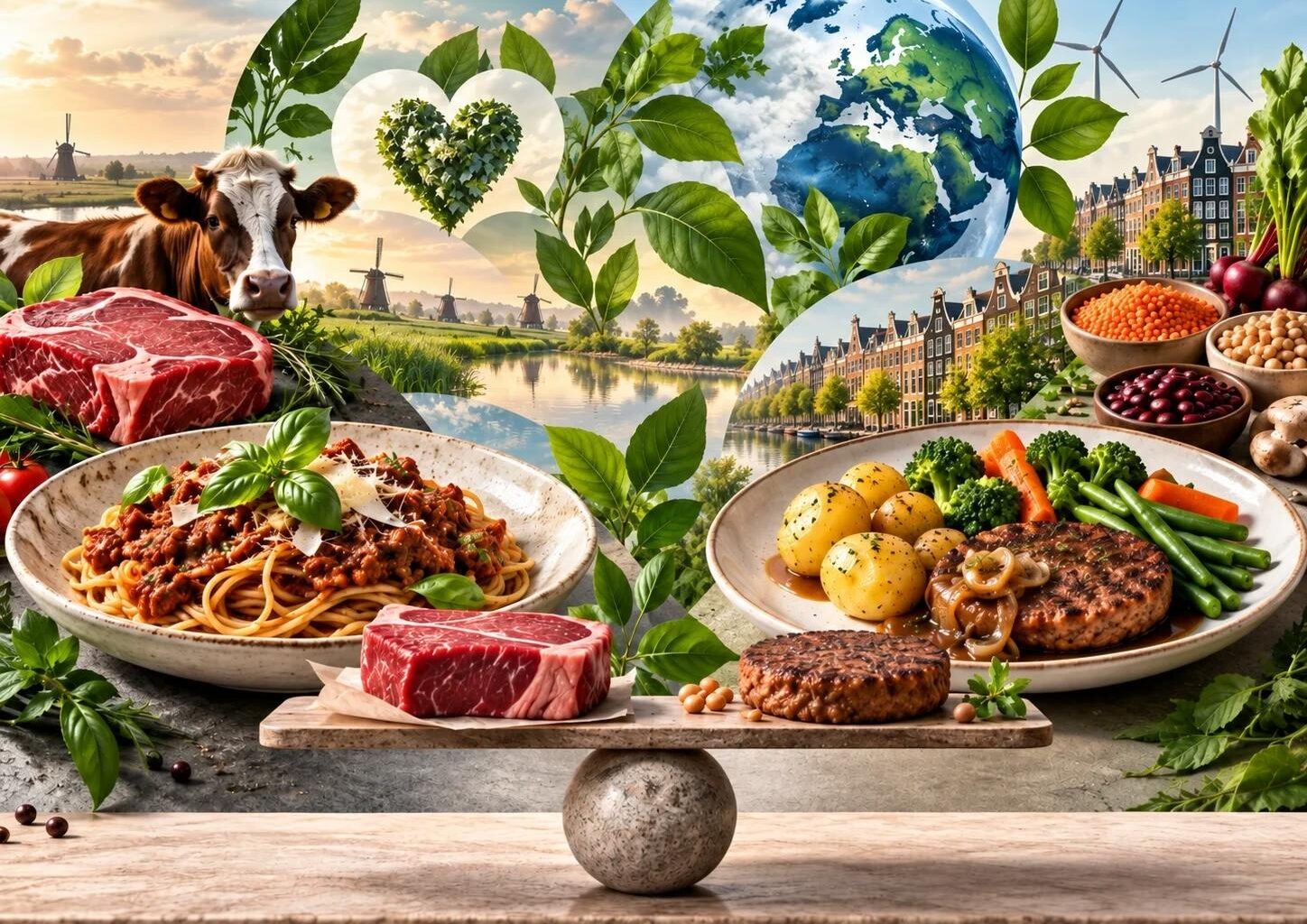 Paper: Preferences for Meat and Meat Alternatives in Different Meal Scenarios: A Dutch Discrete Choice Experiment. AI-generated abstract conceptual image created using ChatGPT/Open AI
