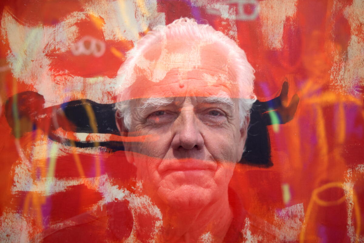 Craig Krull is captured in a double exposure at Bergamot Station Arts Center in Santa Monica.