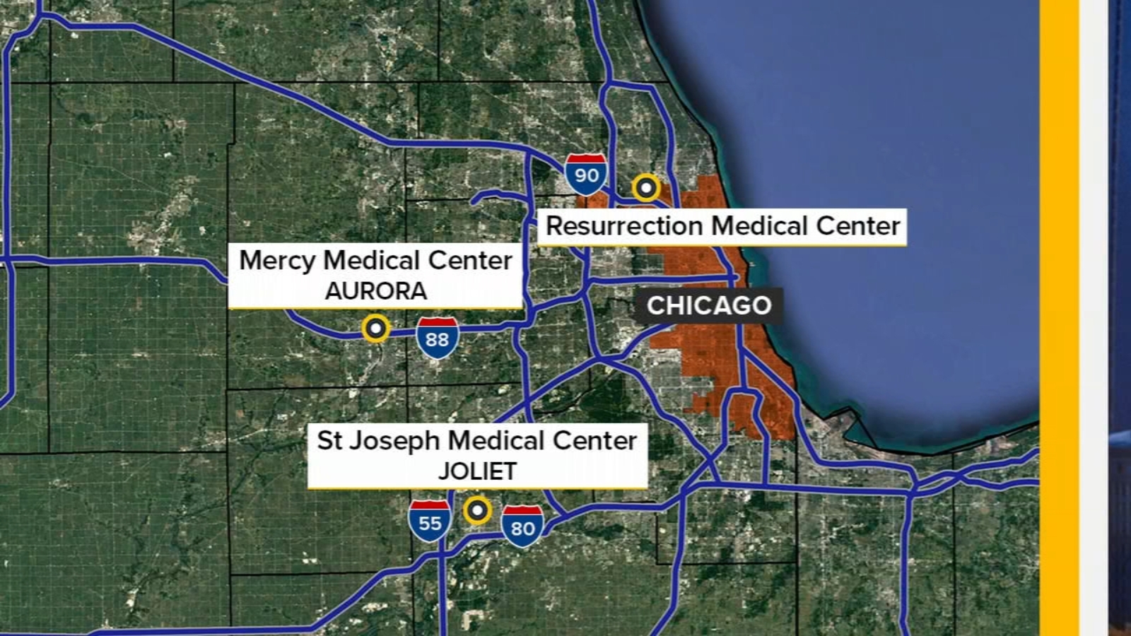 St. Joseph Medical Center in Joliet, Mercy Medical Center in Aurora, Resurrection Medical Center in Chicago suspending OB units