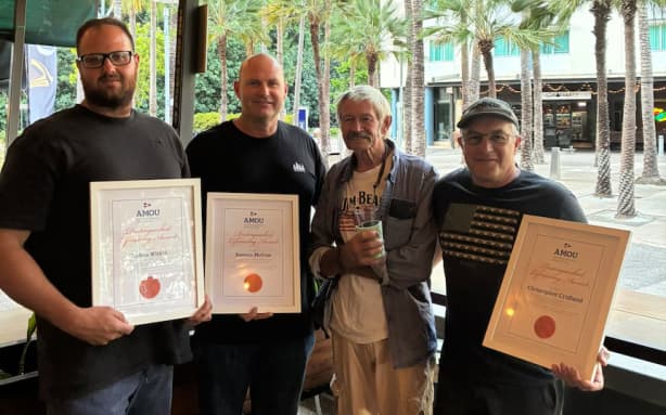 Joshua Witkin, Rawson McCrae and Christopher Cridland were presented with Distinguished Lifesaving Awards in Darwin this week.