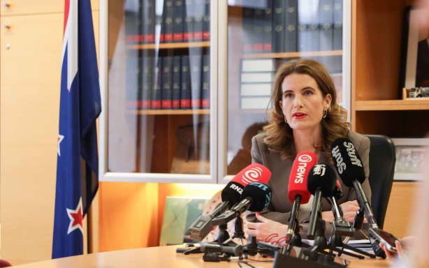 Finance Minister Nicola Willis during a standup on the review in the RBNZ Covid response