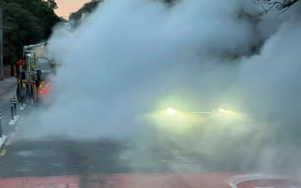 A Wellington fire truck has been taken off the road after its engine caught fire - prompting a response from a fellow crew.