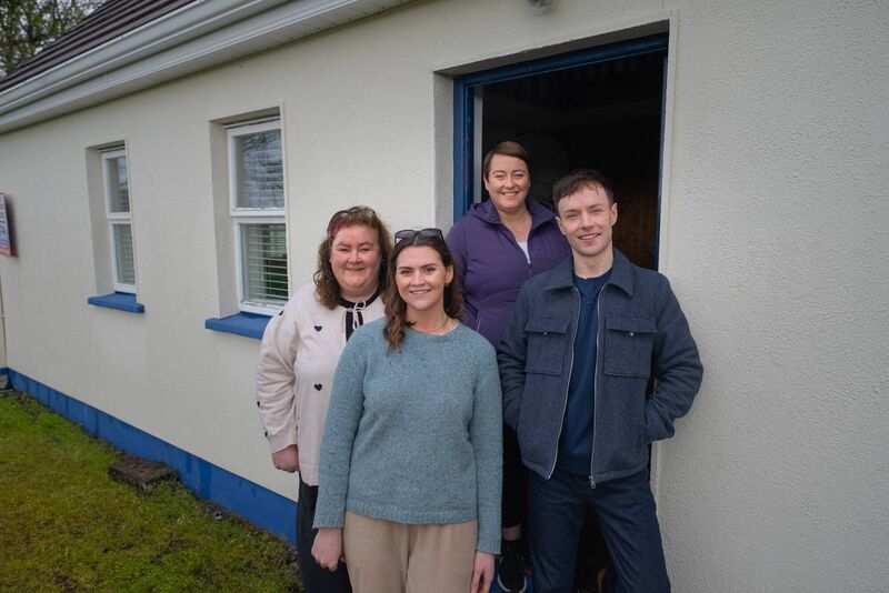 Marie and Anne Kinane with Maggie Molloy and Tadhg Casey. 