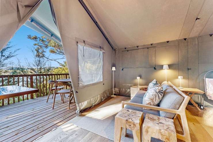 A property on Bishop Lane, near Matakana, with two luxury cabins and plans for a substantial home sold in July for $8.45 million. Photo / Supplied