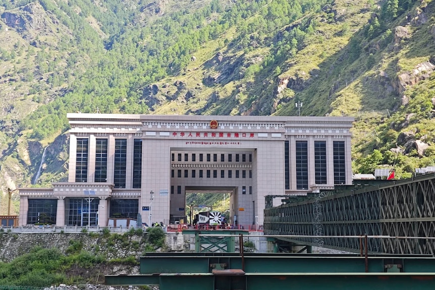 A photo of the Gyirong port taken just days before the avalanche triggered mudslide.