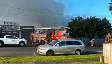 Six fire trucks battle Auckland factory fire in Onehunga