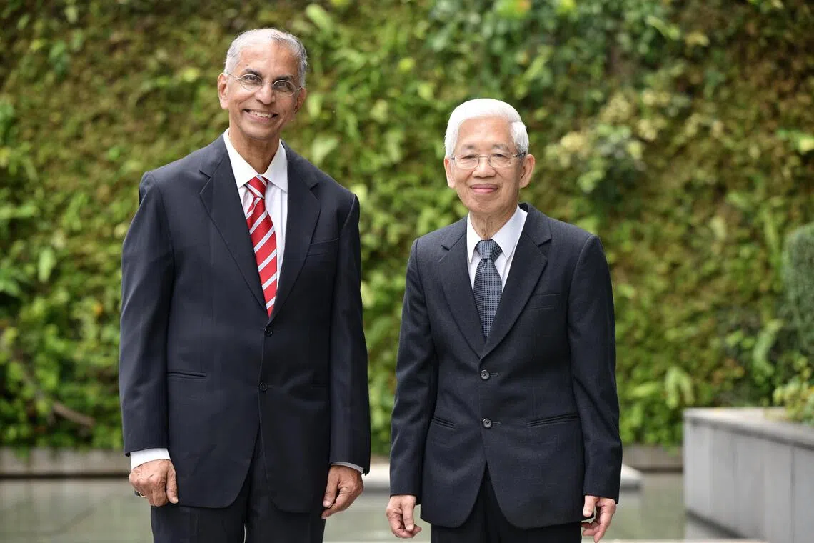 Venkataraman Anantharaman (left) and Phua Kong Boo were among 17 doctors and dentists who received the Eminent Academician title.