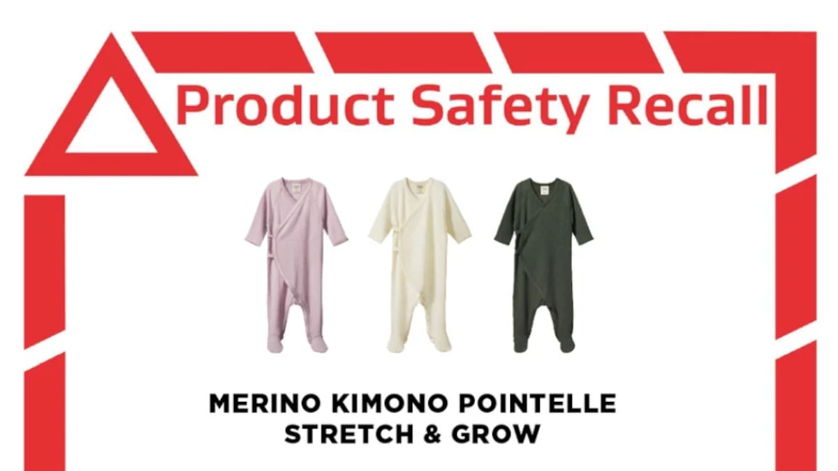 Nature Baby merino kimonos recalled due to choking risk