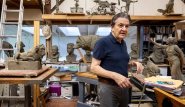 Artist Zenos Frudakis in his Glenside studio.