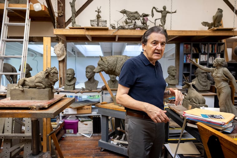 Artist Zenos Frudakis in his Glenside studio.