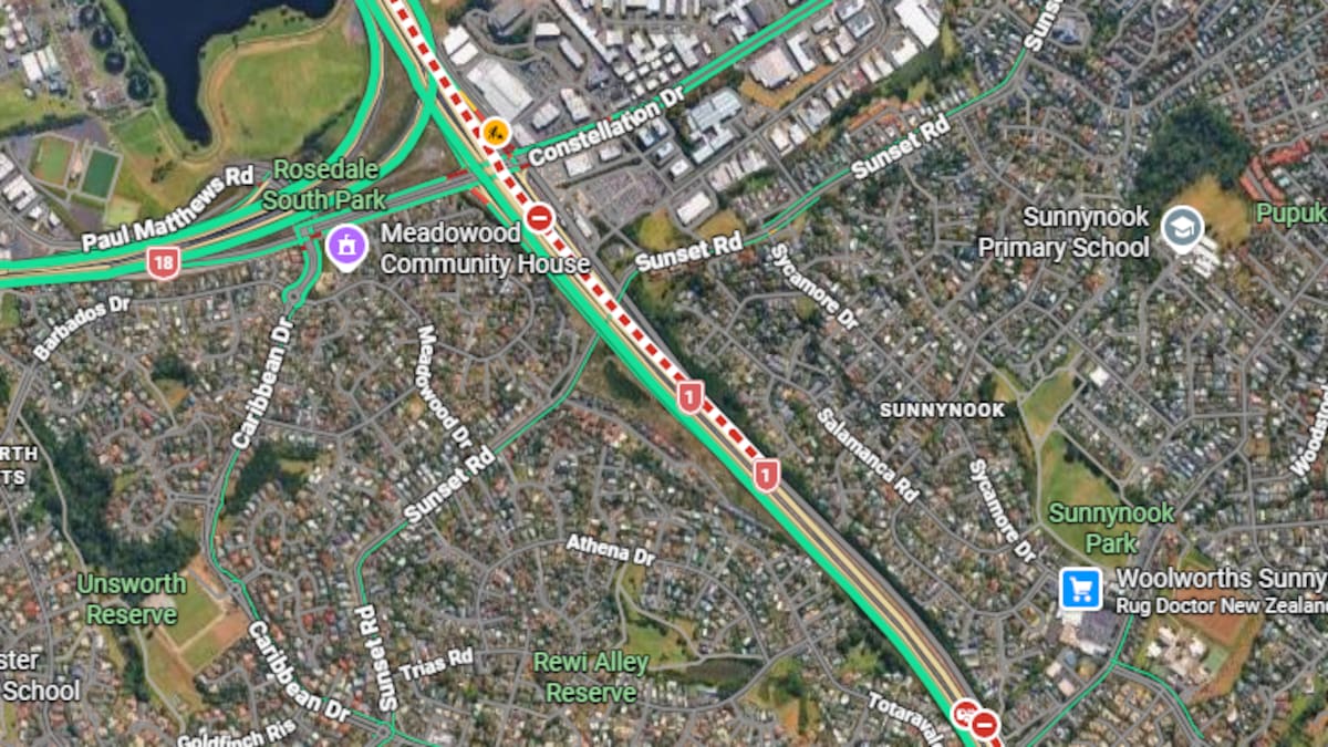 Auckland’s Northern Motorway back open after crash, three injured
