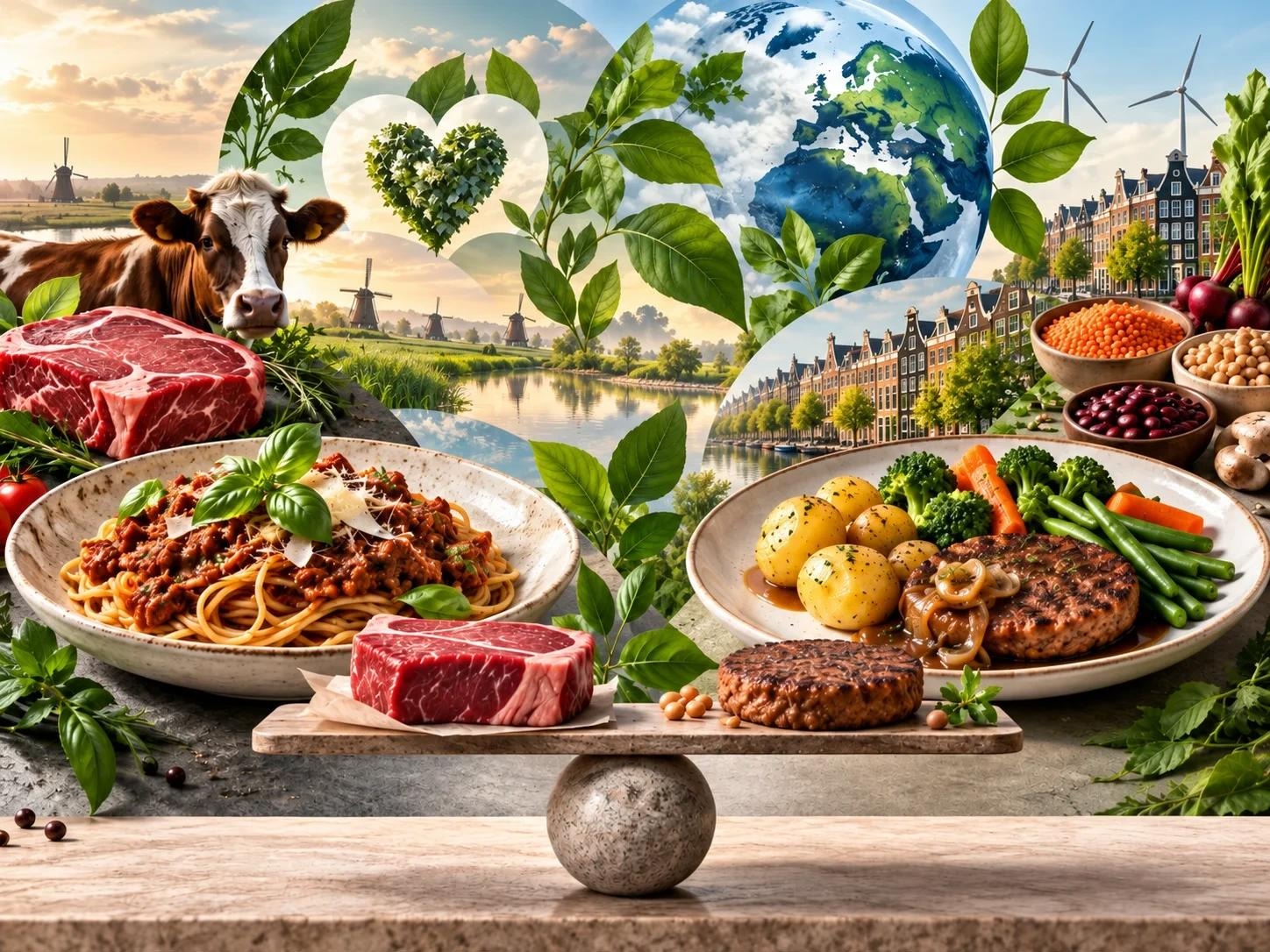 Paper: Preferences for Meat and Meat Alternatives in Different Meal Scenarios: A Dutch Discrete Choice Experiment. AI-generated abstract conceptual image created using ChatGPT/Open AI