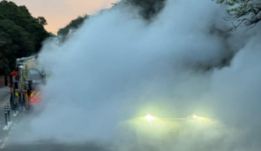 One of Wellington’s two high-reach ladder trucks catches fire
