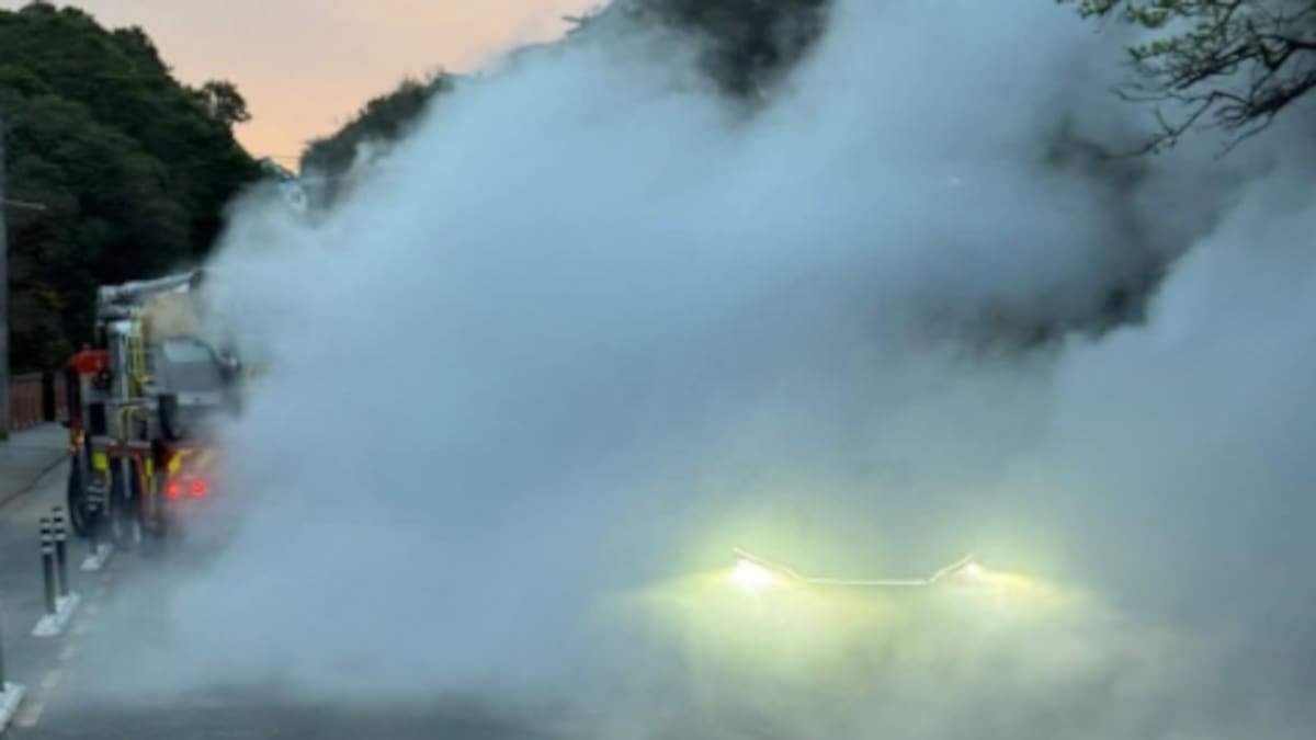 One of Wellington’s two high-reach ladder trucks catches fire