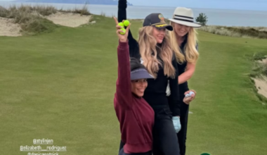 Danica Patrick visits Te Arai Links after Aaron Rodgers’ podcast remarks