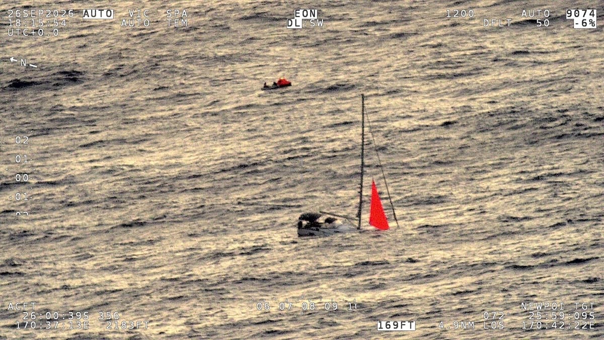 Maritime NZ co-ordinates rescue of four sailors after yacht strikes whale in South Pacific Ocean