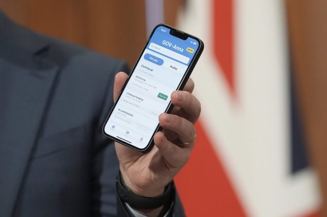 General view of a prototype of the "Government by app" underpinned by digital ID as Chief Secretary to the Prime Minister Darren Jones speaks to the media in the No.9 Downing Street Briefing Room in London about the national digital ID system and the government's plans for more efficient, digital public services. Picture date: Tuesday March 10, 2026. PA Photo. Photo credit should read: Stefan Rousseau/PA Wire