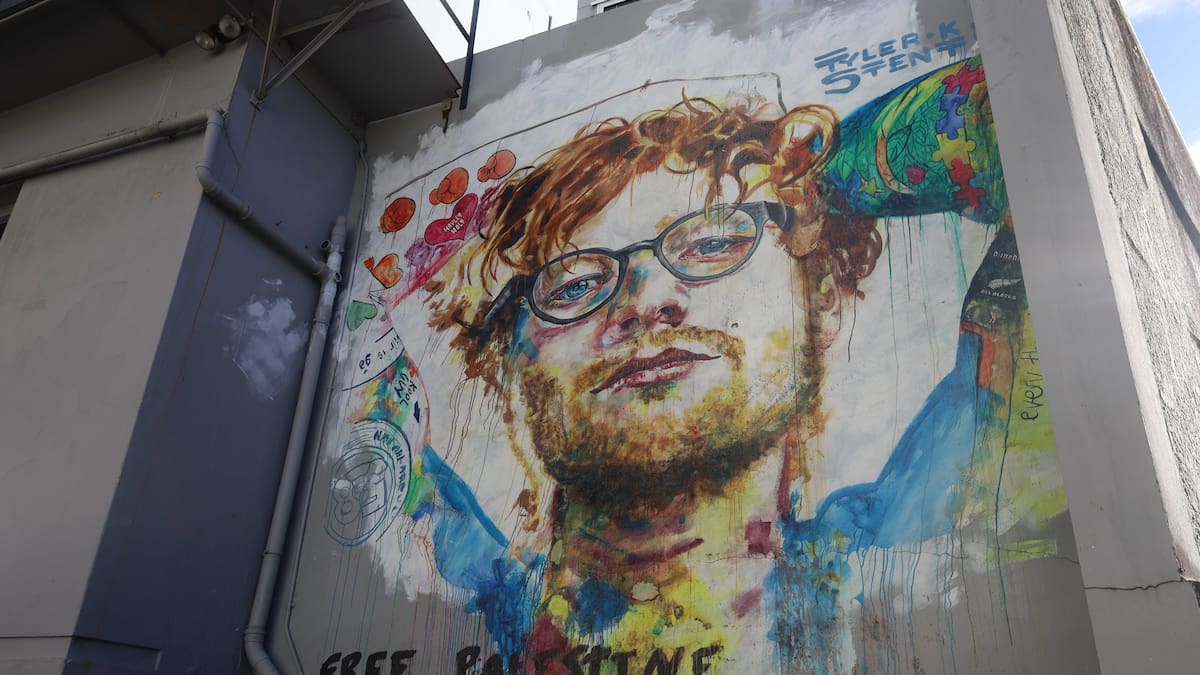 Ed Sheeran mural in Dunedin tagged after Macklemore removed from US tour