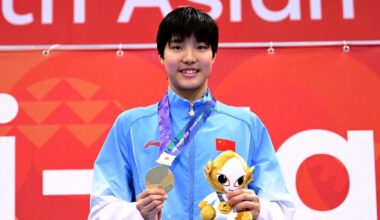 China swim sensation Yu Zidi, 13, sets Asian Games record