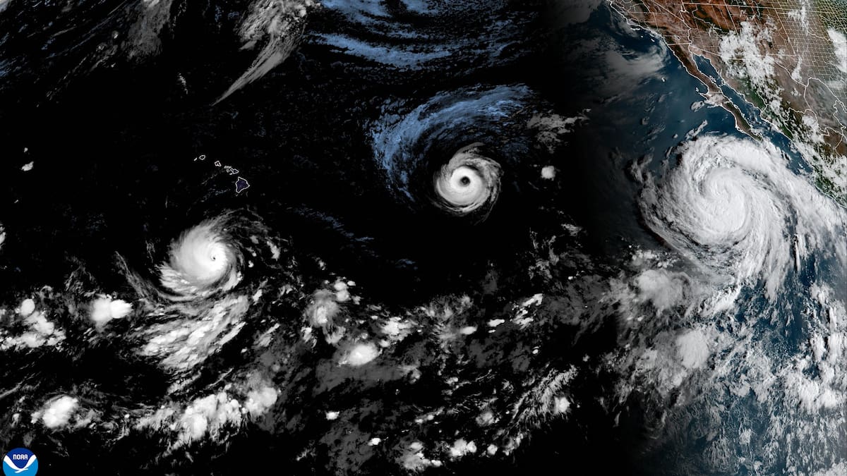 Strong El Niño whips up rare trio of hurricanes in the Pacific