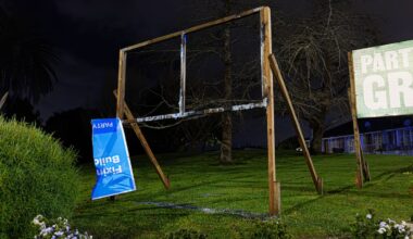 Election 2026: National hoarding targeted in Mt Albert arson attack, police investigating