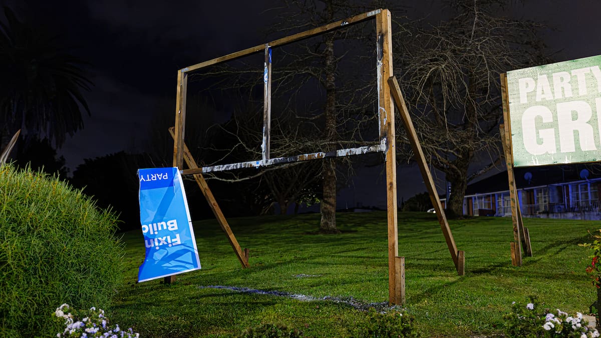 Election 2026: National hoarding targeted in Mt Albert arson attack, police investigating