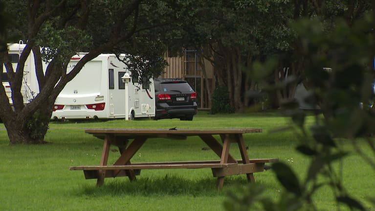 A campervan at Piha Domain.