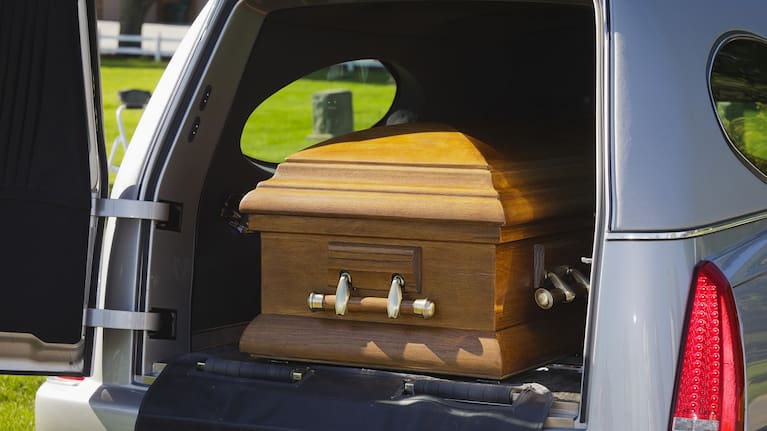 A casket in a hearse (file image).