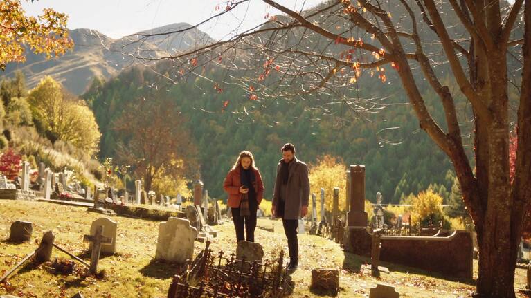 A scene from series one of A Remarkable Place To Die.
