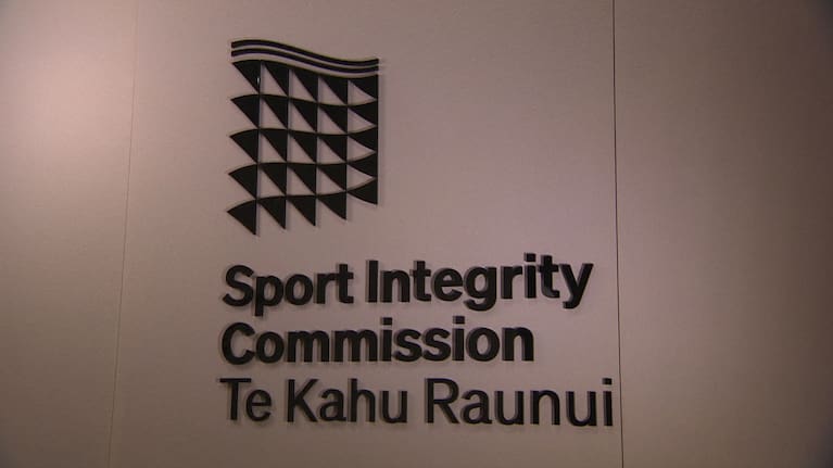 A sign for the Sport Integrity Commission.