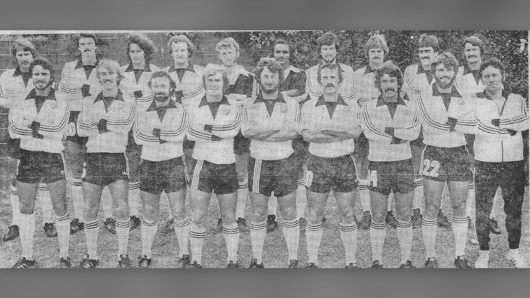 Alex Young (second back left) in the 1977 World Cup squad. 