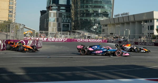 Liam Lawson taken out by teammate in Azerbaijan Grand Prix