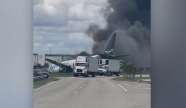 Several killed as Amazon plane overruns Miami runway, hits vehicles