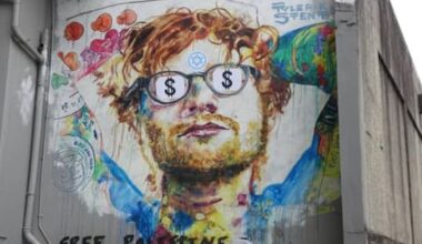 Ed Sheeran mural in Dunedin vandalised again