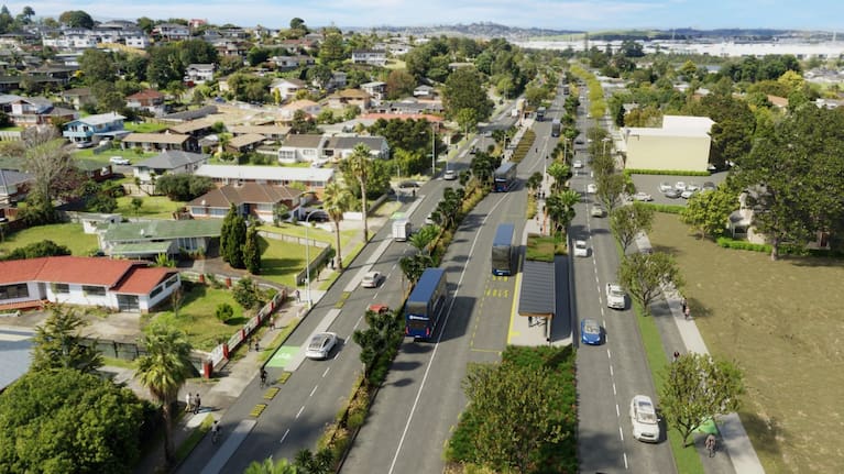 Artist's impression of the Eastern Busway once it is complete.