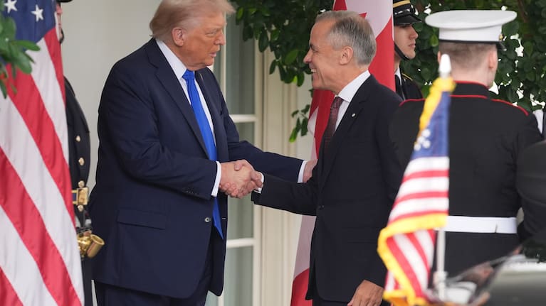 Canadian Prime Minister Mark Carney meets with US President Donald Trump at the White House.