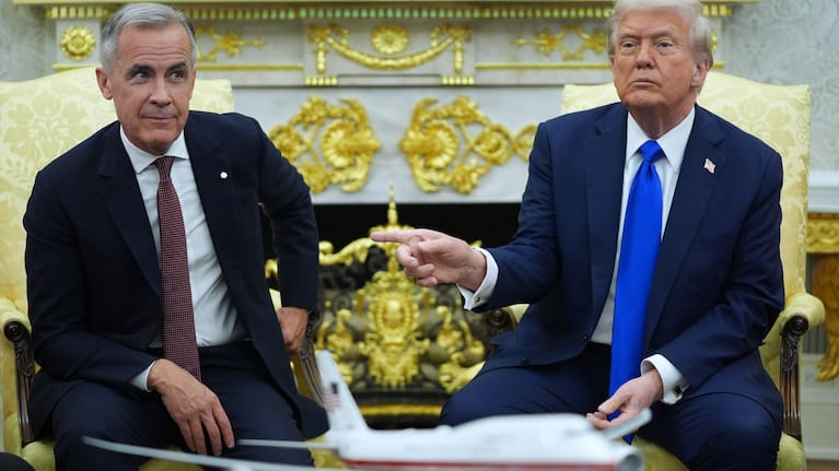 Canadian Prime Minister Mark Carney meets with US President Donald Trump at the White House.