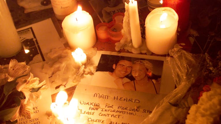 Candlelight vigil for the victims of the World Trade Center terrorist attack at Union Square in New York City.