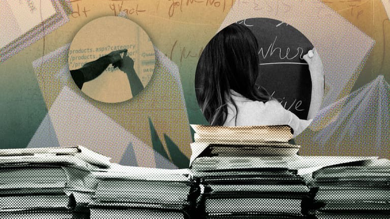Composite graphic of education imagery. Education, schools, students, curriculum, NCEA, learning, books.